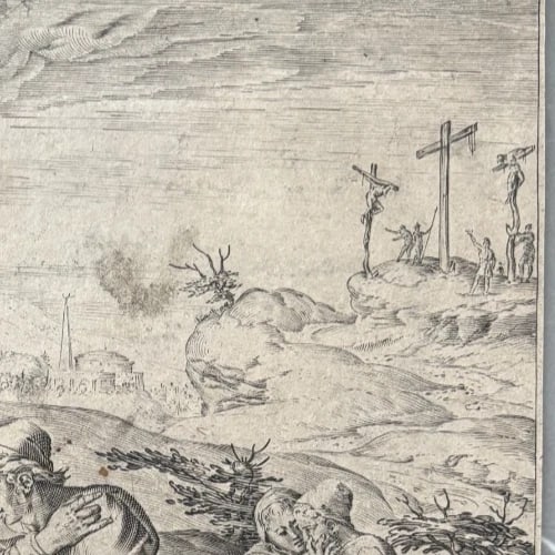 Antique Etching Cornelis CORT (1533-1578) Entombment of Christ, Religious Scene - 6