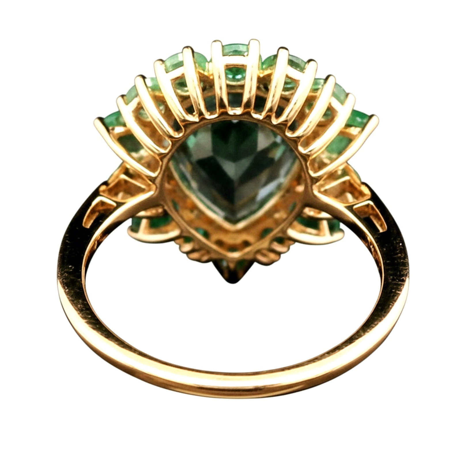 4.54 Ct Pear Aquamarine 9K Gold Ring - 3