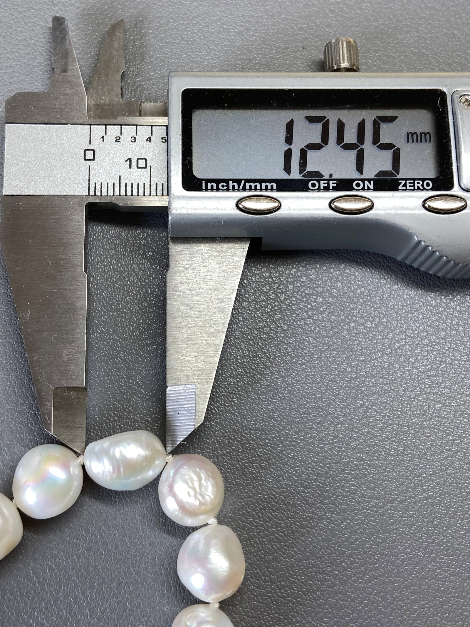 12mm South Sea Large Natural White Iridescent Baroque Pearl Bracelet - 9