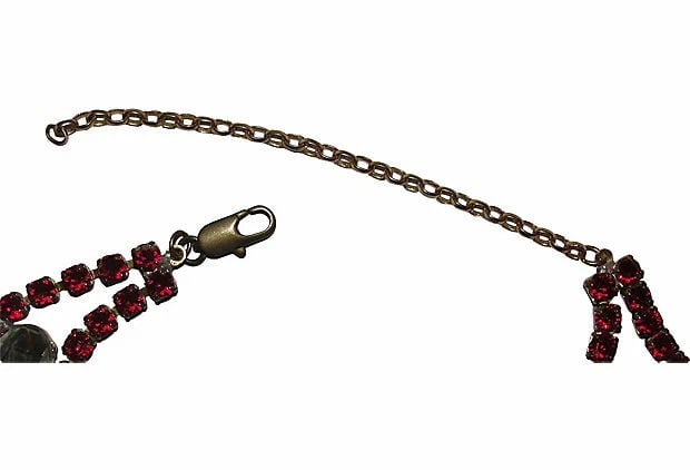 Husar D. Czech Red Rhinestone Festoon Necklace - 7