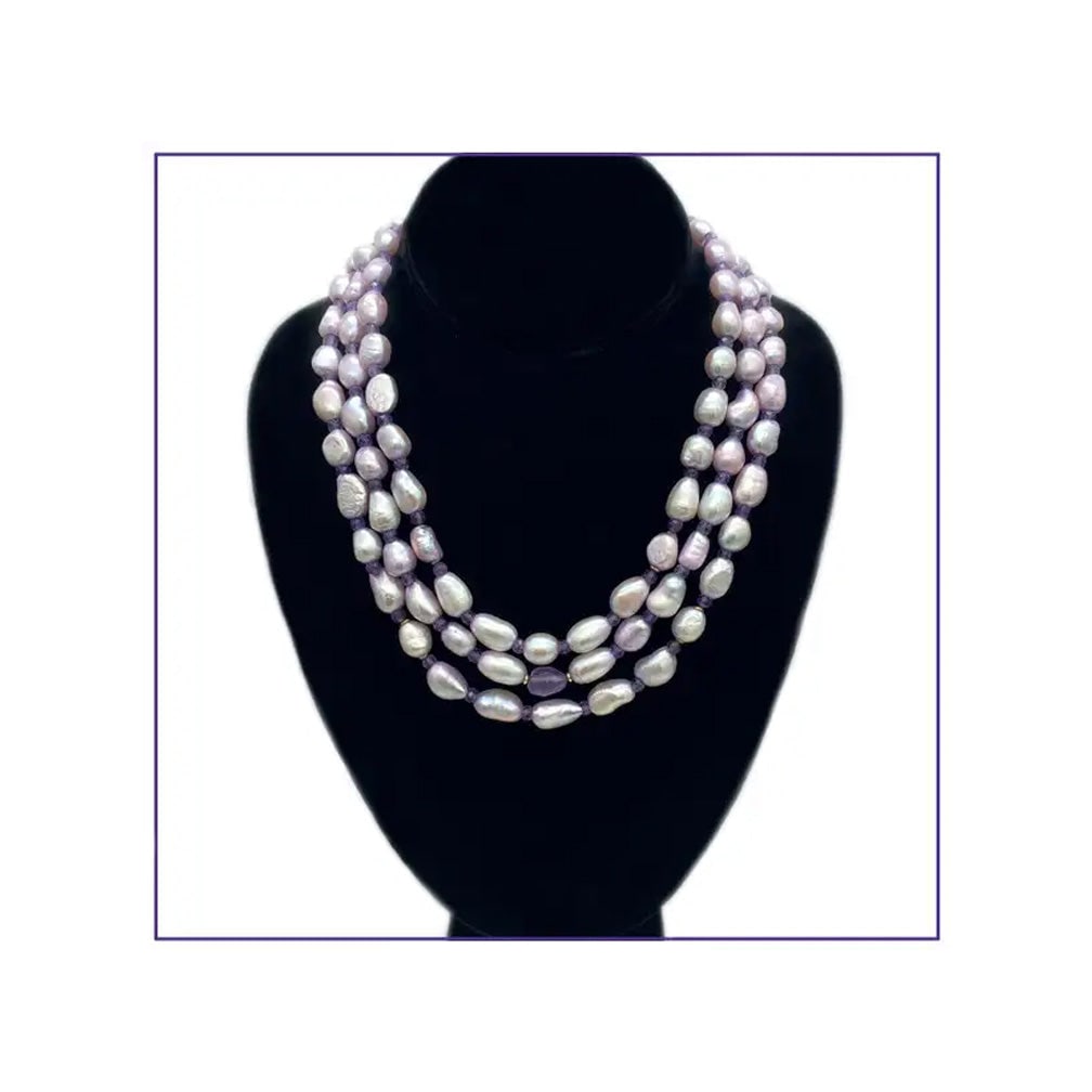 Freshwater Pearl Triple Strand Necklace - 3