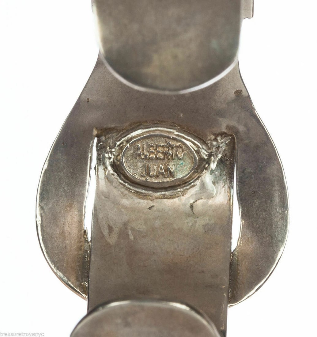 Sterling Silver Buckle Cuff Bracelet Unisex Alberto Juan - 5