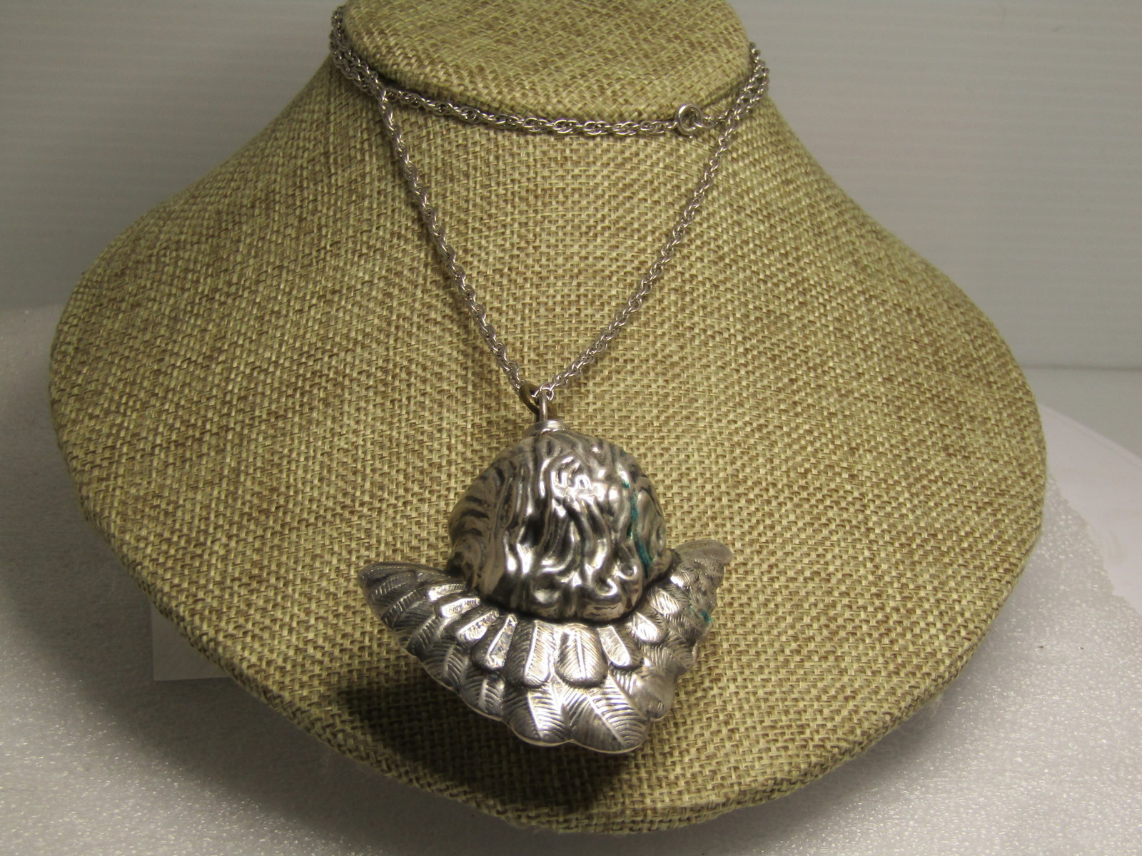 Vintage Sterling Silver Cherub Head Bottle Pendant/Necklace Signed NYCO, 1970's - 4