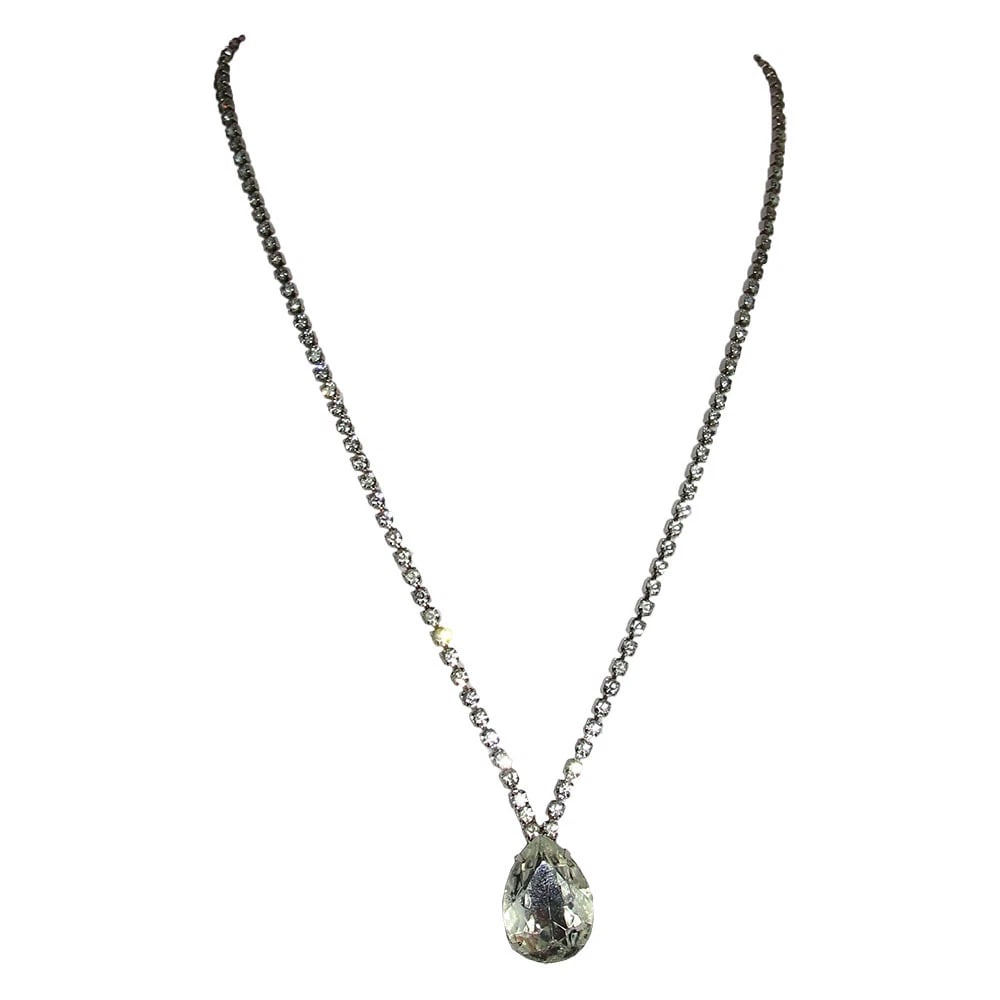 Kenneth Lane Tear Drop Rhinestone Necklace - 3