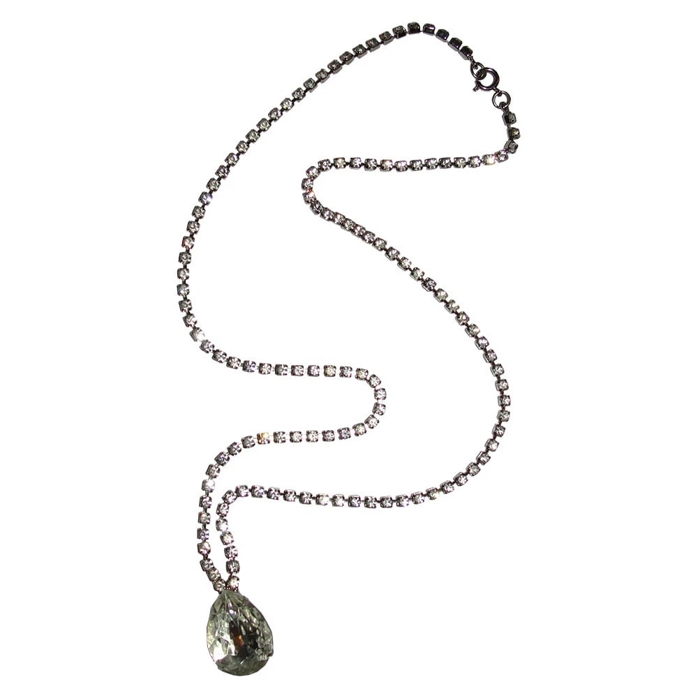 Kenneth Lane Tear Drop Rhinestone Necklace - 5