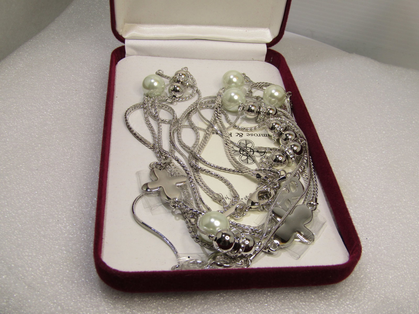 JBK Camrose and Kross Pearl Necklace, Triple Strand Necklace - 4