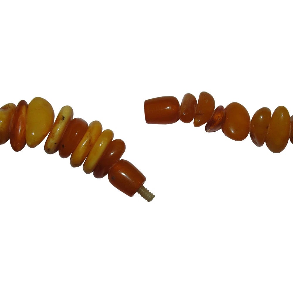Large Baltic and Cognac Amber Nugget Bead Necklace - 6