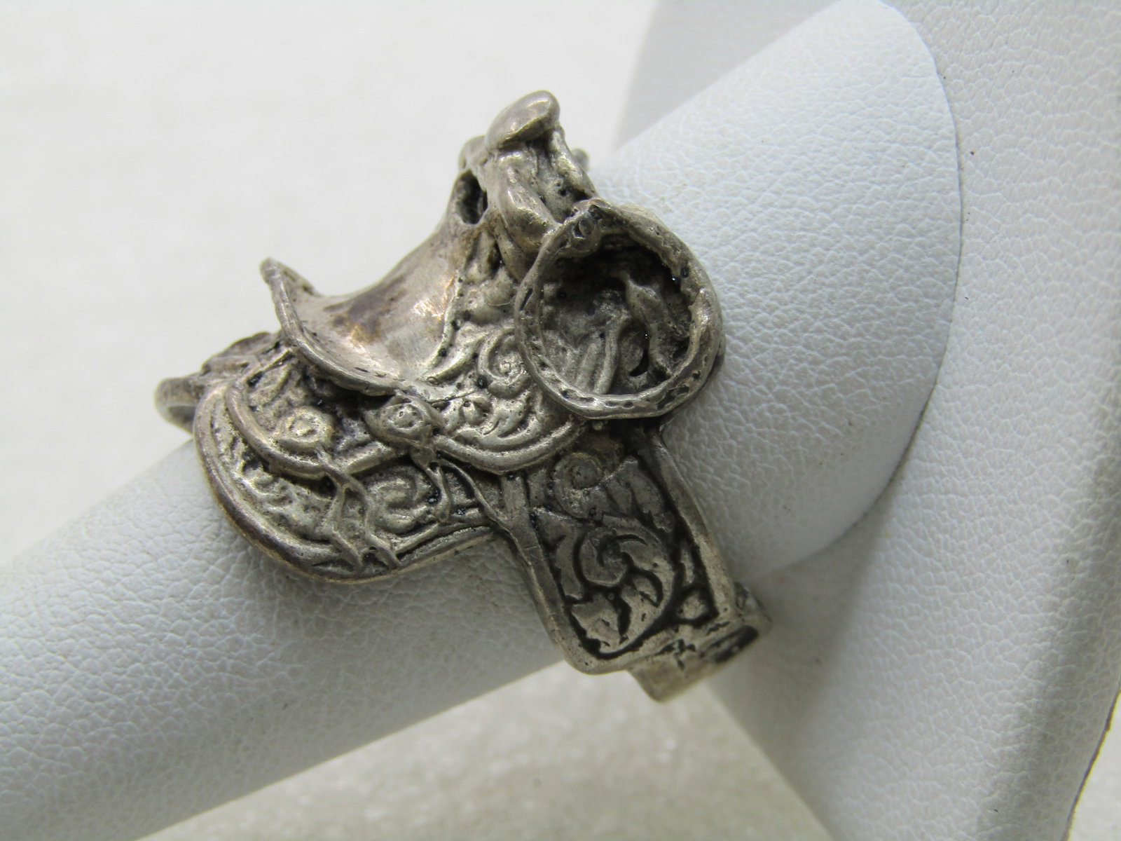 Vintage Sterling Silver Saddle Ring, Sz. 12.5, Men's/Unisex - 2