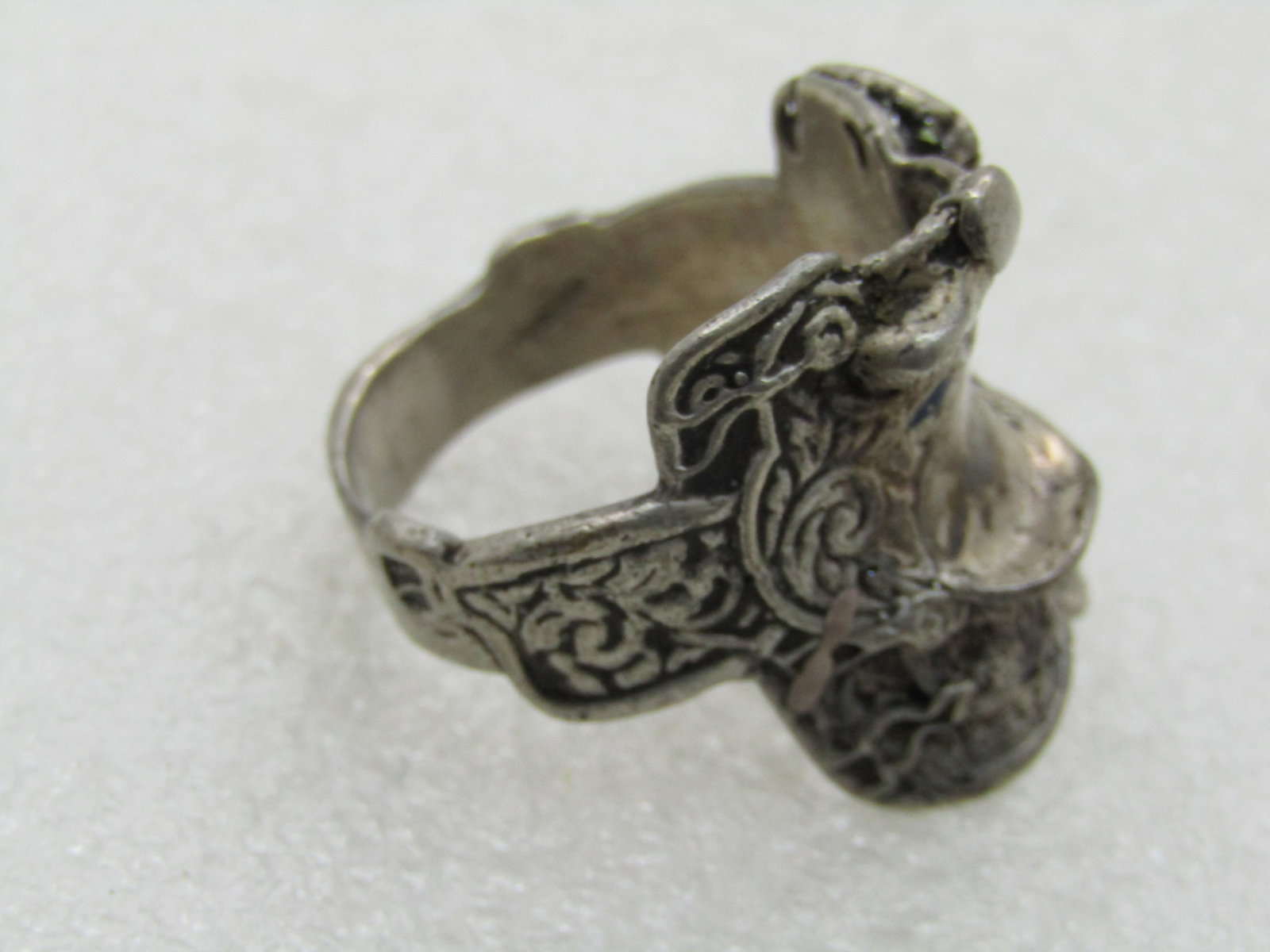 Vintage Sterling Silver Saddle Ring, Sz. 12.5, Men's/Unisex - 7