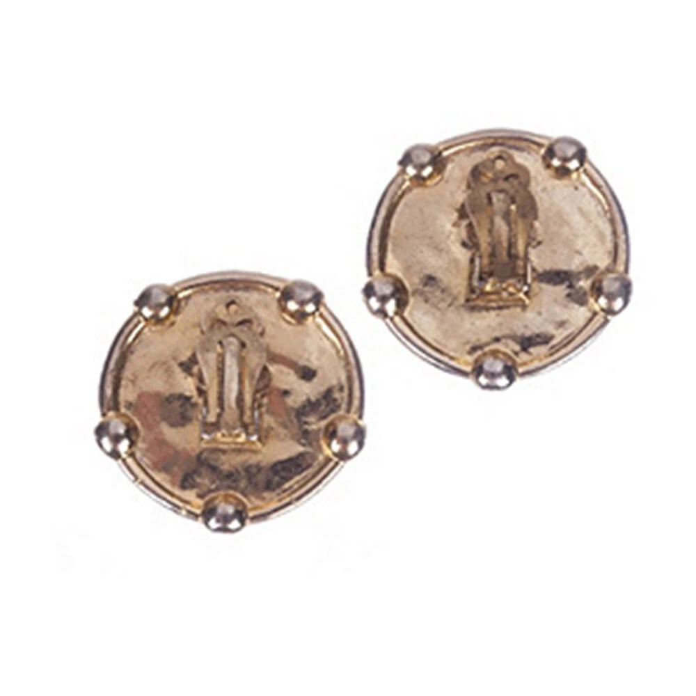 Chanel Monogram Button Earrings - 3