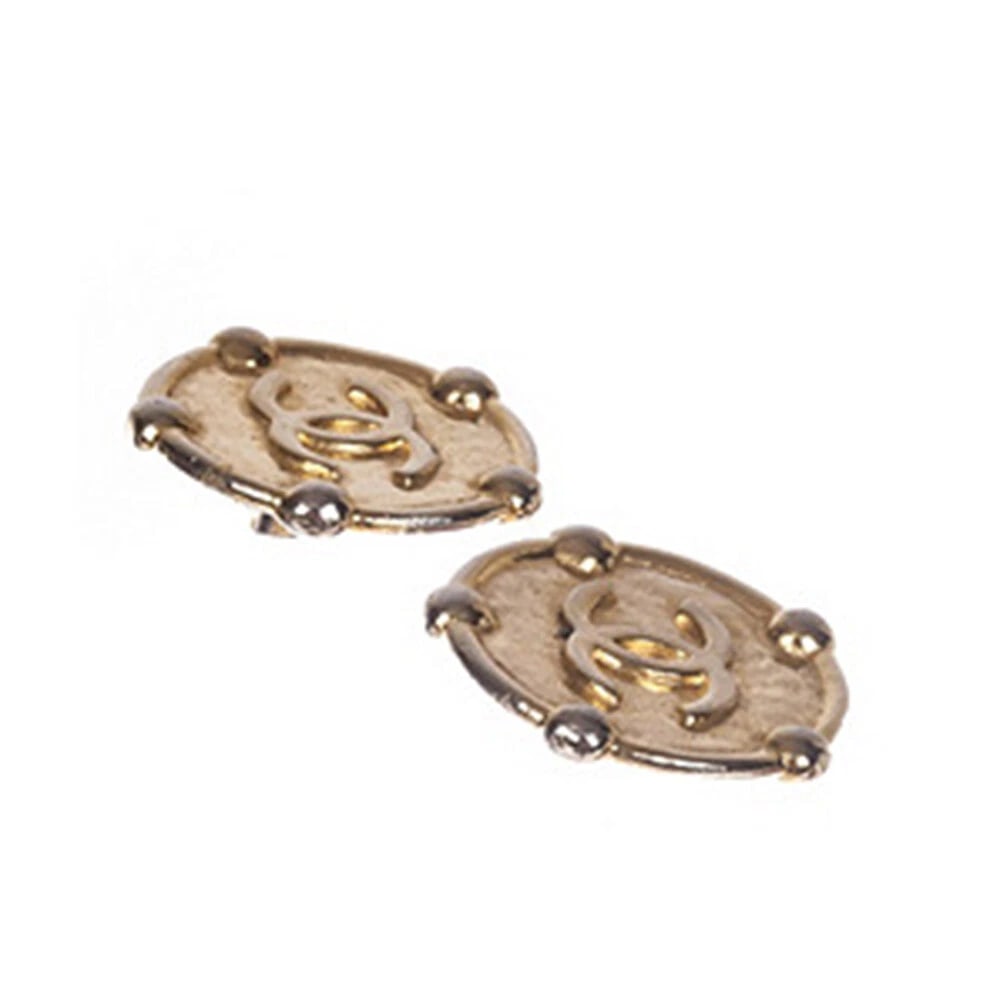 Chanel Monogram Button Earrings - 4