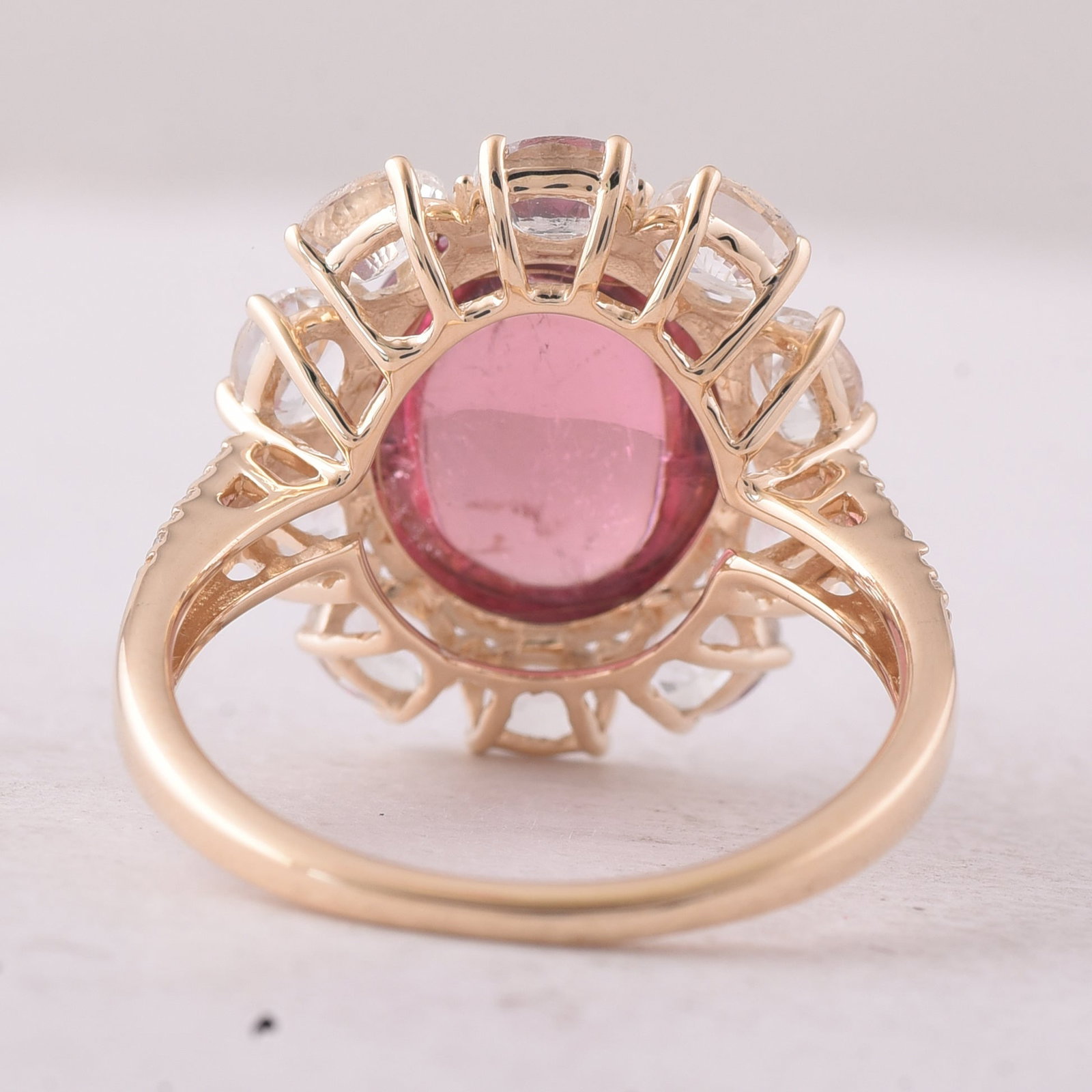 8.10 Ct Oval Tourmaline 9K Gold Ring - 4