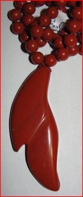 Brecciated Red Jasper Bead Necklace - 5