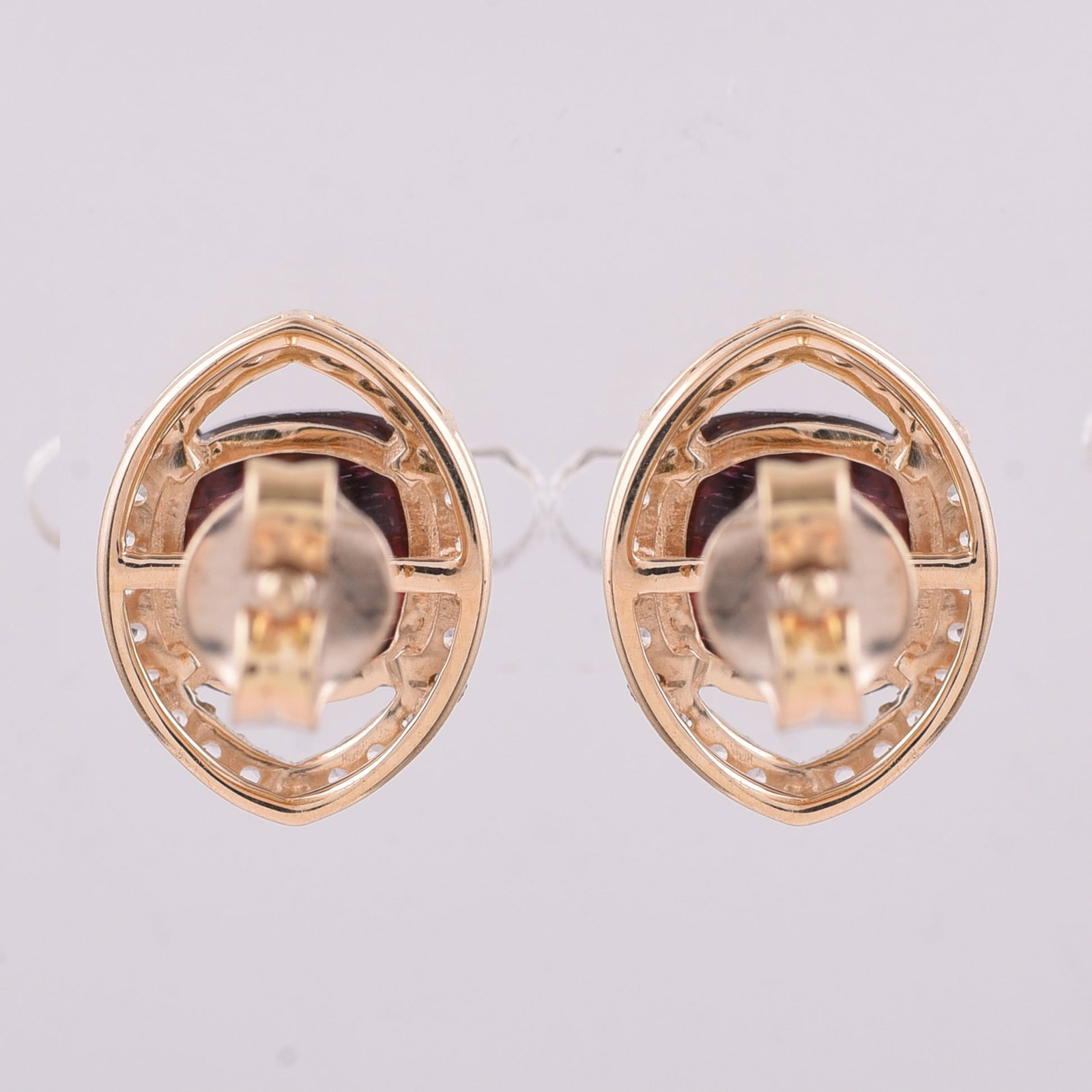 2.96 Ct Cushion Tourmaline 9K Gold Earrings - 3