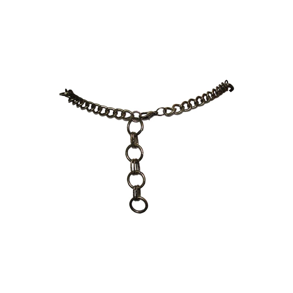Abstract Brass Plated Figural Face Necklace - 6