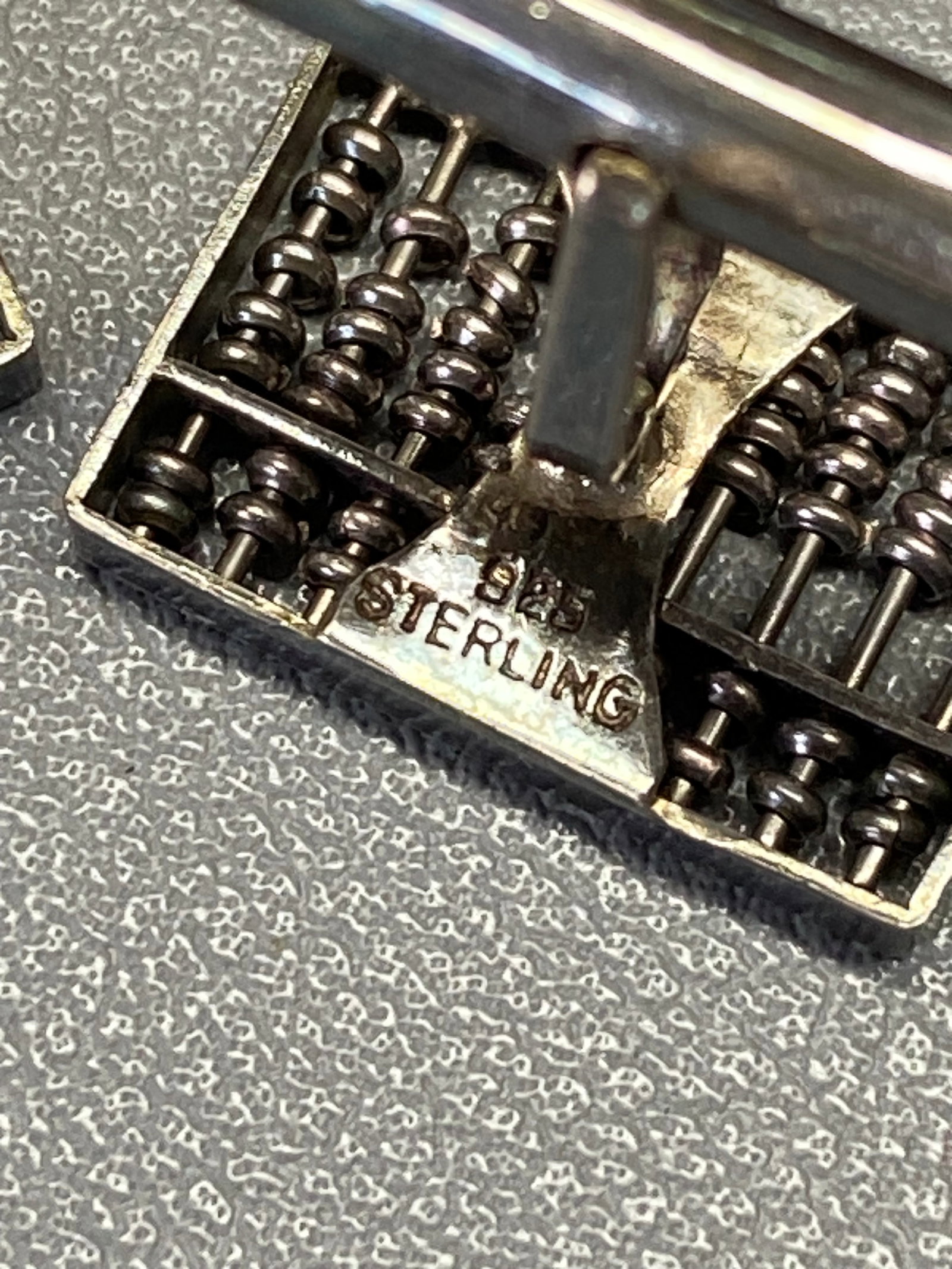A Pair of Chinese Export Sterling Silver Abacus Cufflinks, Republic Period - 5