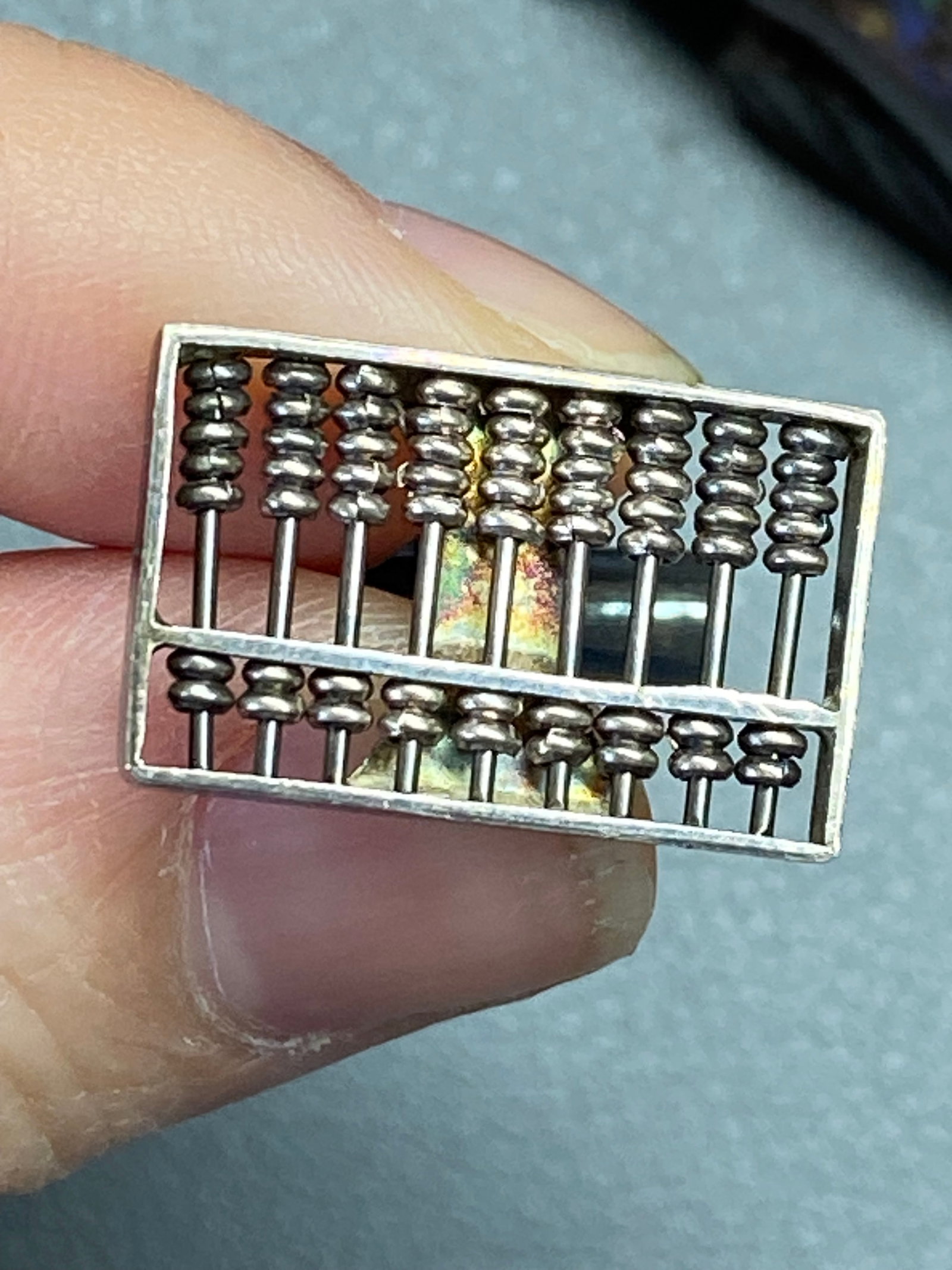 A Pair of Chinese Export Sterling Silver Abacus Cufflinks, Republic Period - 8
