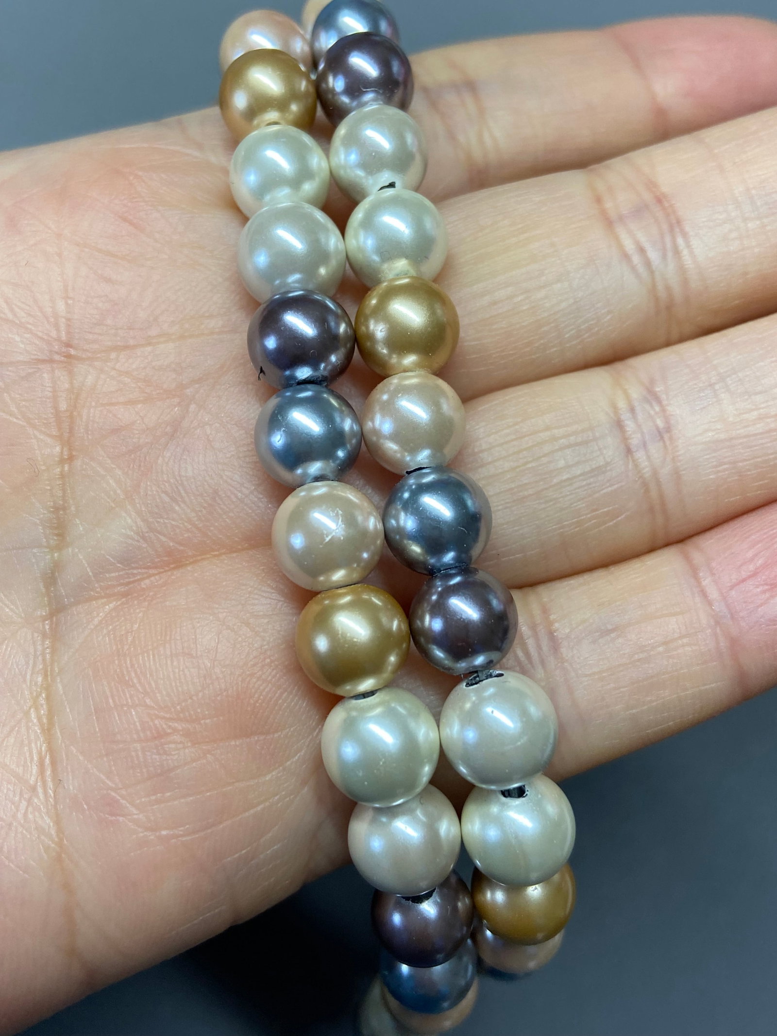 Multi-Color Magnetic Simulated Pearl Necklace - 5
