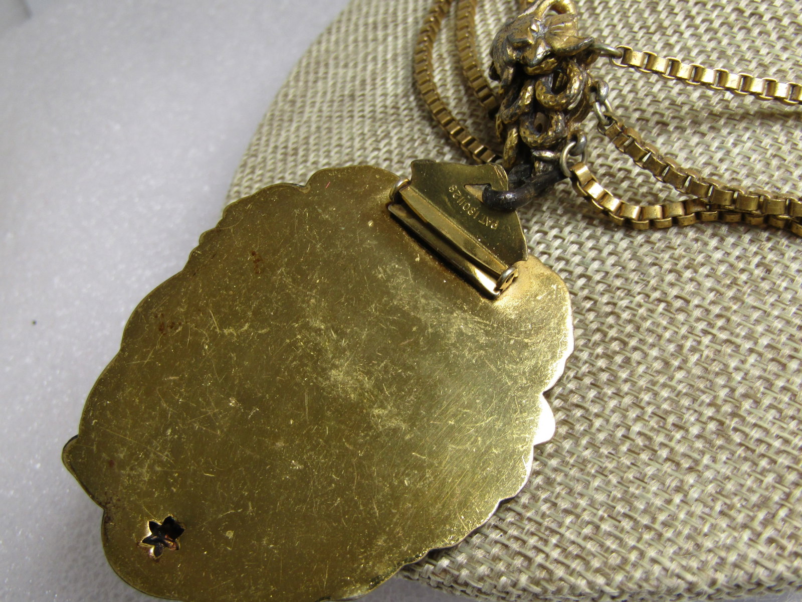 Vintage Triple Strand Cherub Pendant and Grape Cluster Necklace, Retro Perid, 1930's-1940's, 16" - 5