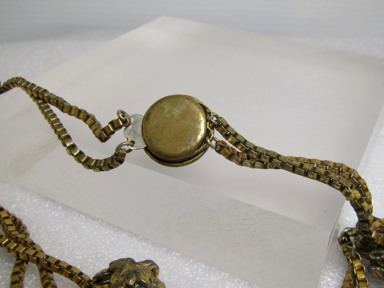 Vintage Triple Strand Cherub Pendant and Grape Cluster Necklace, Retro Perid, 1930's-1940's, 16" - 8