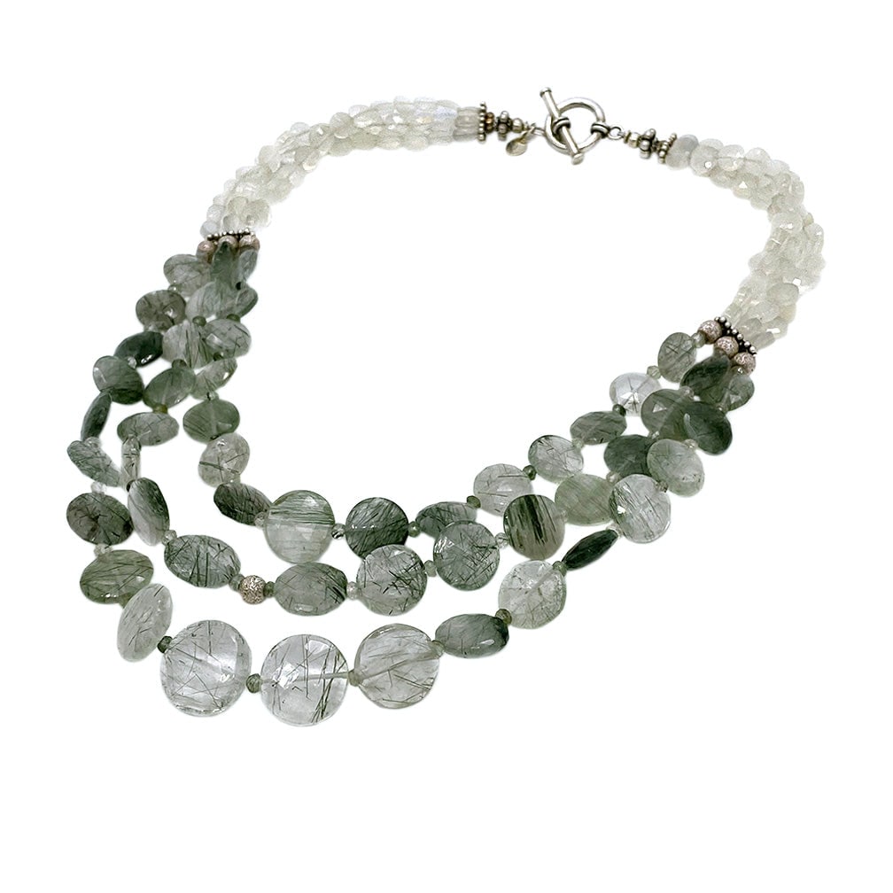 Green Tourmalinated Quartz Necklace - 2