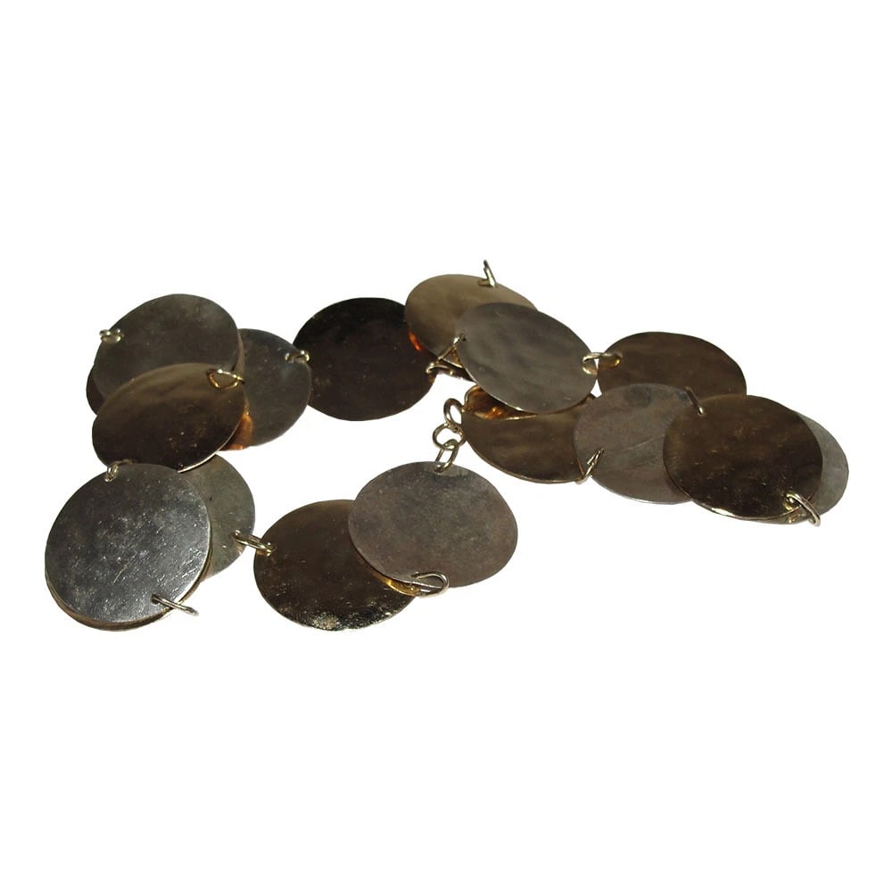 Sterling and 12 kt Gold Filled Hammered Disc Coin Necklace - 4