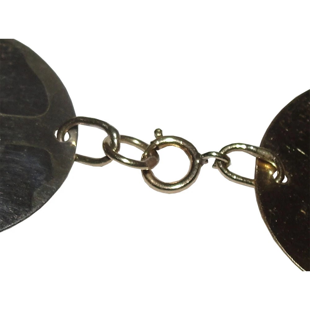 Sterling and 12 kt Gold Filled Hammered Disc Coin Necklace - 6