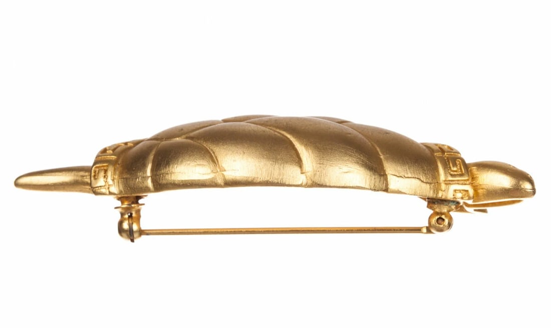 Givenchy Gold Tone Turtle Pin - 3