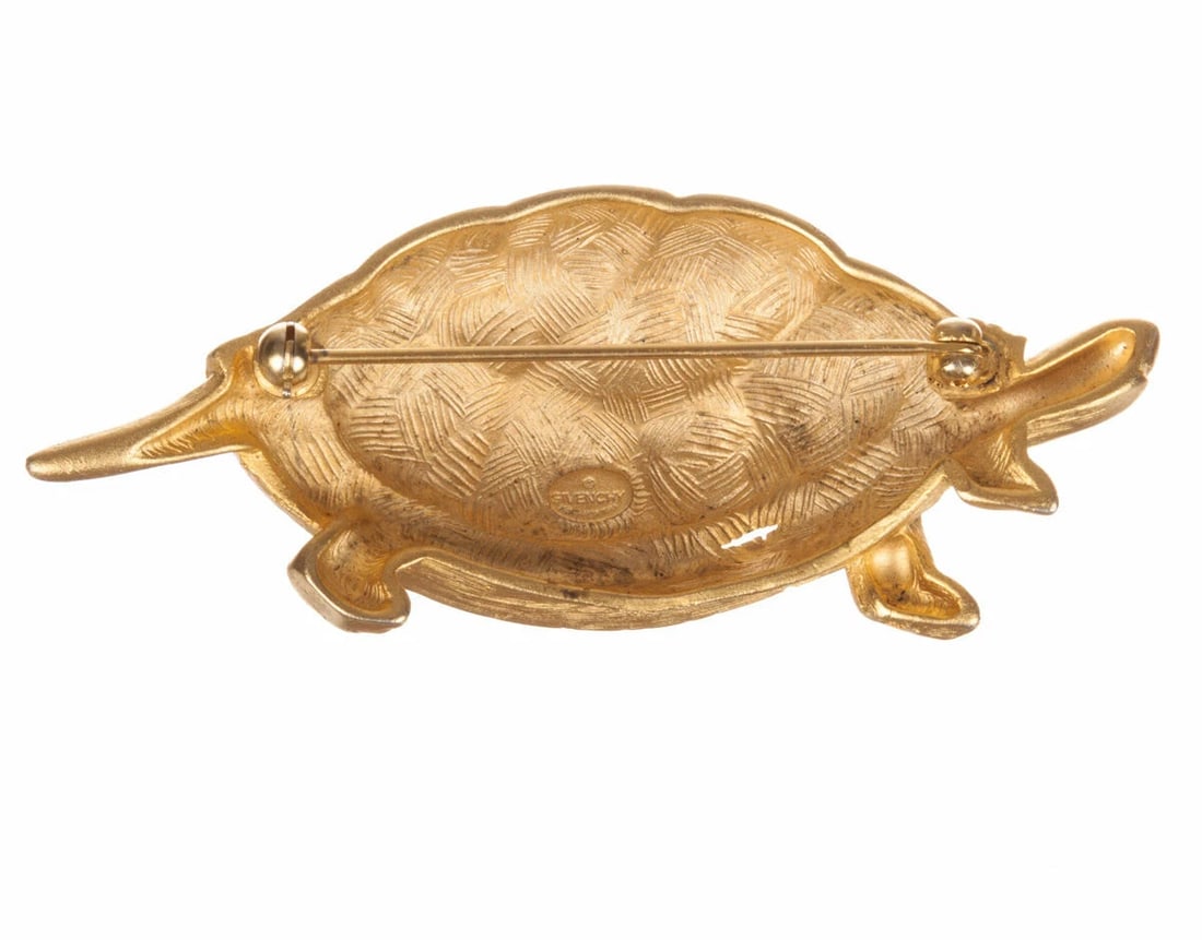 Givenchy Gold Tone Turtle Pin - 5