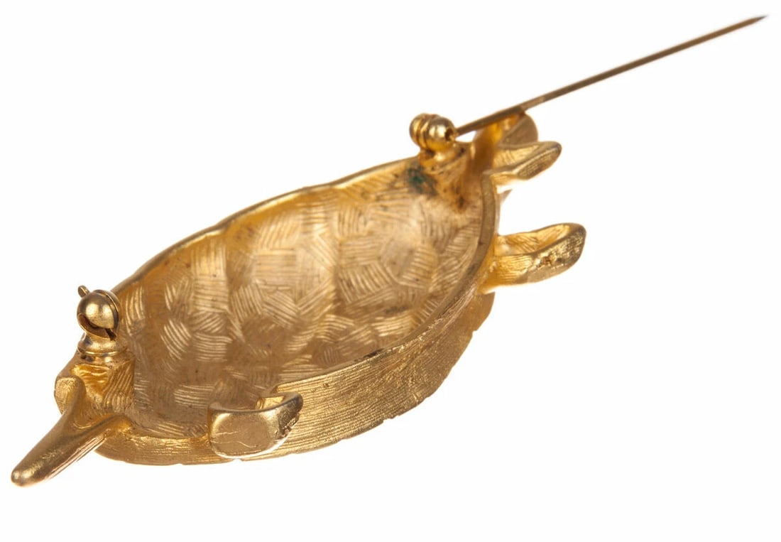 Givenchy Gold Tone Turtle Pin - 6