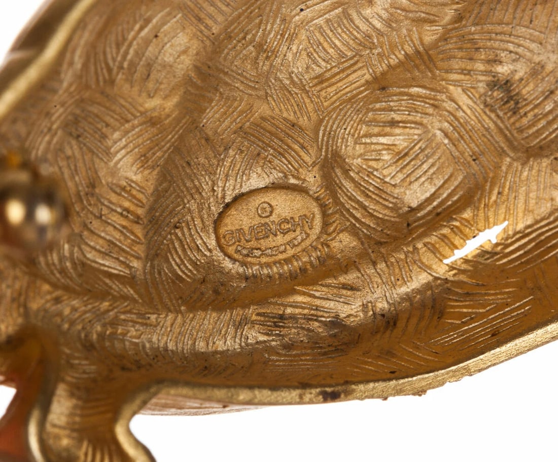 Givenchy Gold Tone Turtle Pin - 7