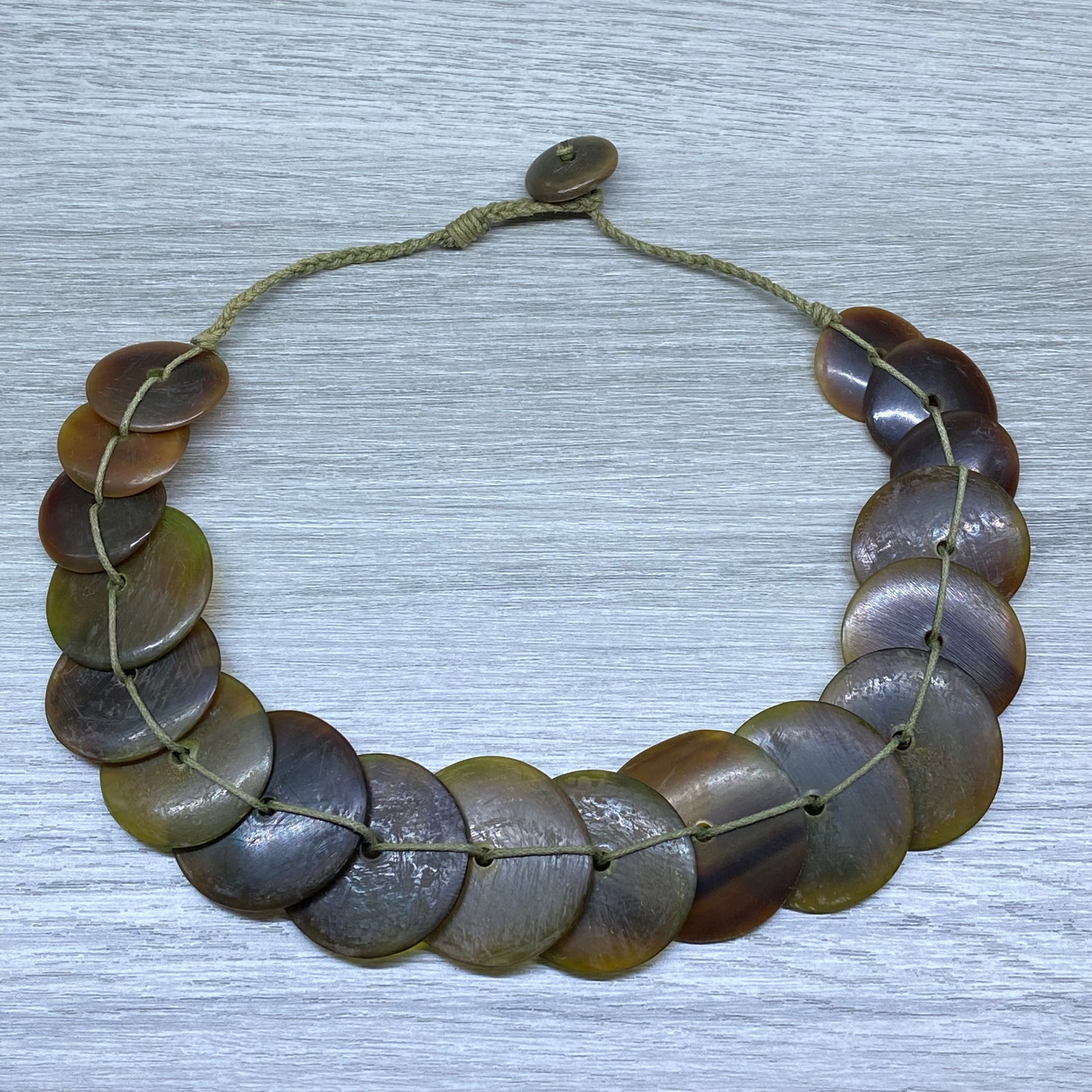 Vintage Tribal Horn Large Disc Beads Necklace (1 of 11)