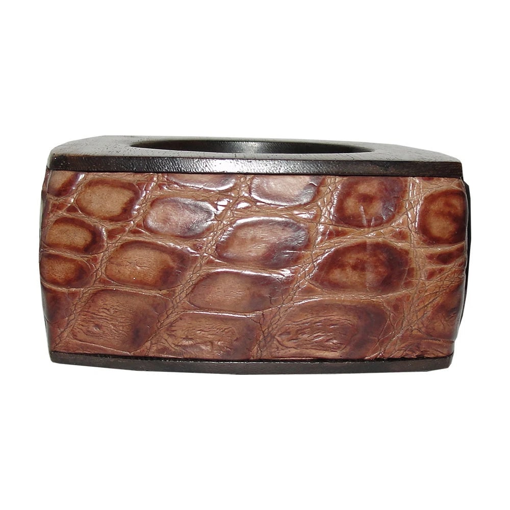 Massive Runway Burberry Wood Leather Bracelet - 3