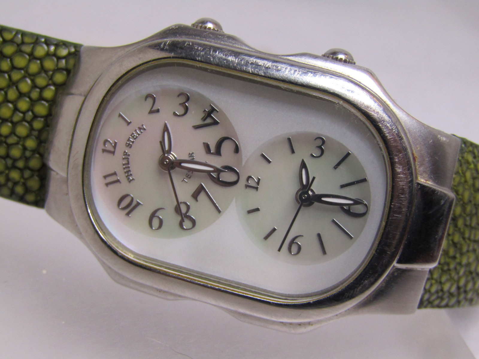Philip Stein Ladies' Dual Time Teslar Watch, Green Stingray Band, 2002-2010 - 11
