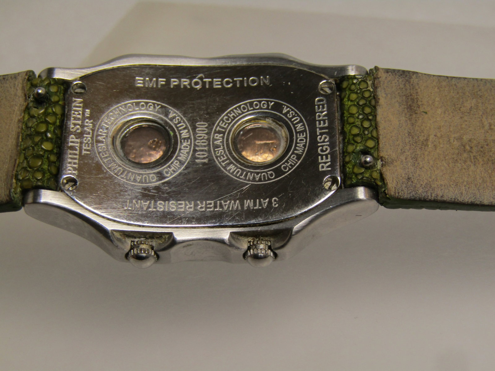 Philip Stein Ladies' Dual Time Teslar Watch, Green Stingray Band, 2002-2010 - 4