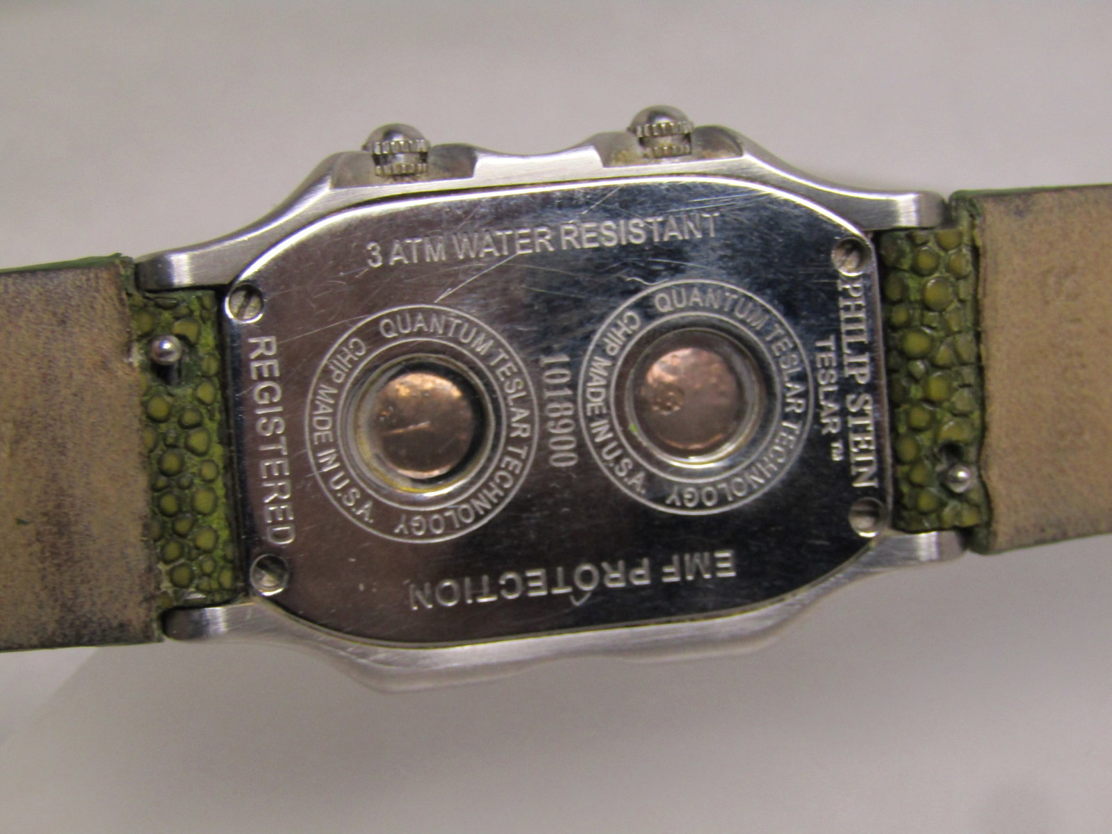 Philip Stein Ladies' Dual Time Teslar Watch, Green Stingray Band, 2002-2010 - 5