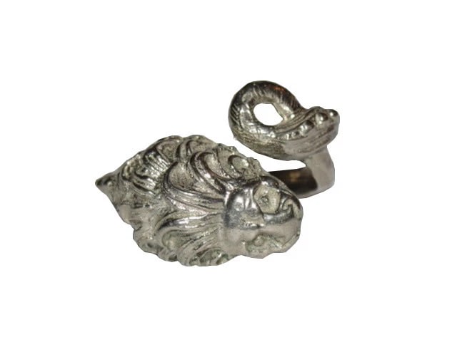 Alberto Juan Sterling Silver Plated Brass Etruscan Lion Wrap Ring: Title:Alberto Juan Sterling Silver Plated Brass Etruscan Lion Wrap Ring Description:The lion has had a positive depiction on cultures for hundreds of thousands of years, reflecting strength in conjunc