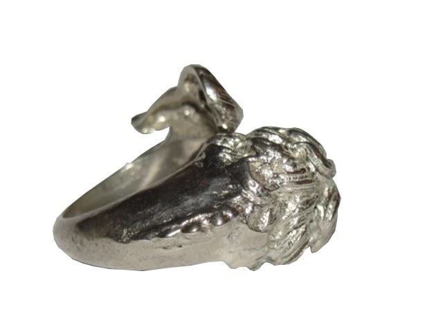 Alberto Juan Sterling Silver Plated Brass Etruscan Lion Wrap Ring - 4