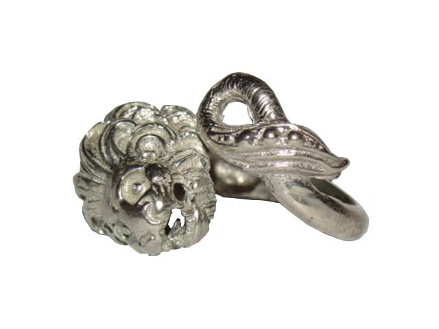 Alberto Juan Sterling Silver Plated Brass Etruscan Lion Wrap Ring - 5