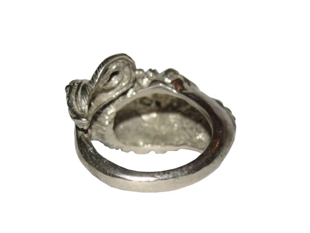 Alberto Juan Sterling Silver Plated Brass Etruscan Lion Wrap Ring - 6