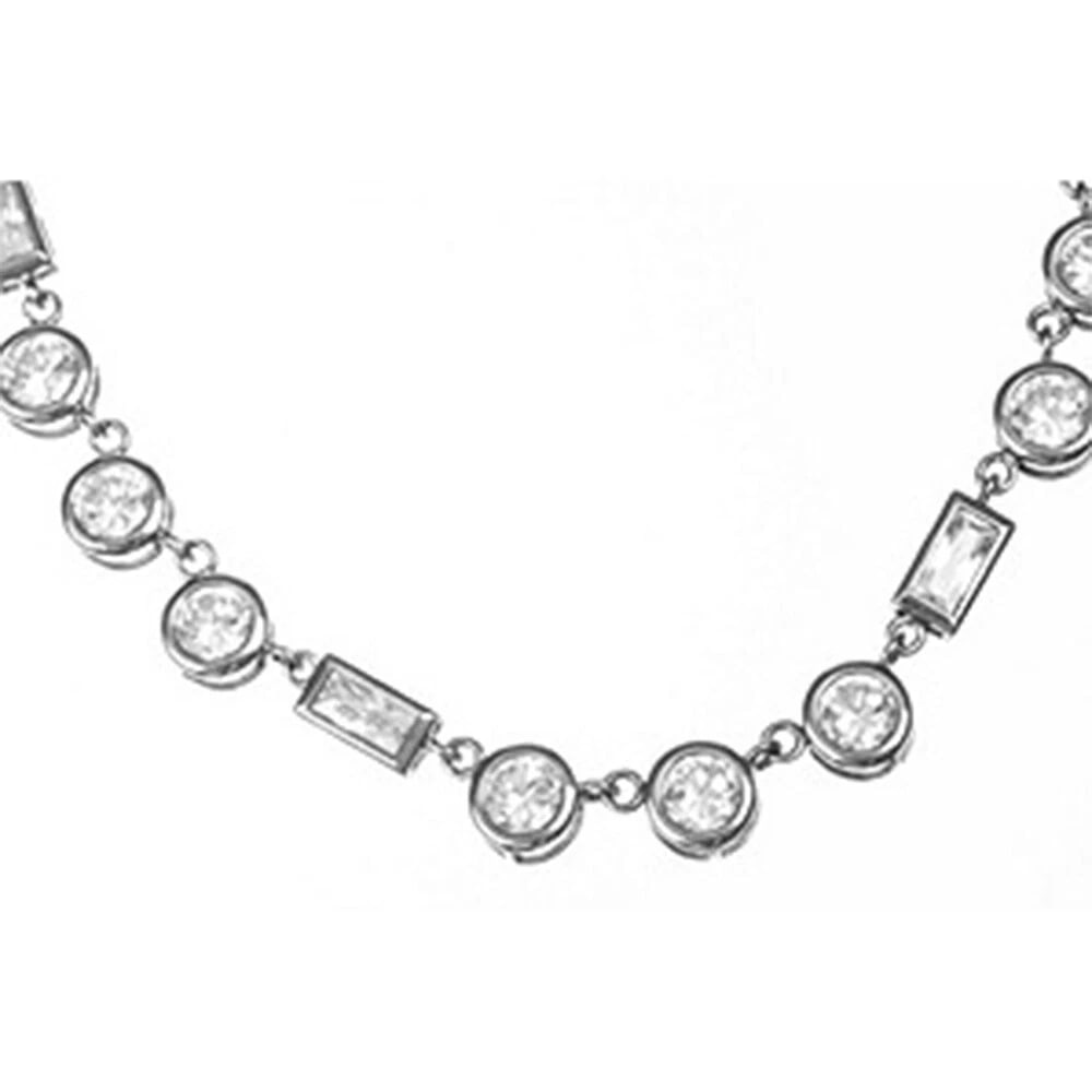 Round and Baguette Bezel Set CZ Eternity - 3