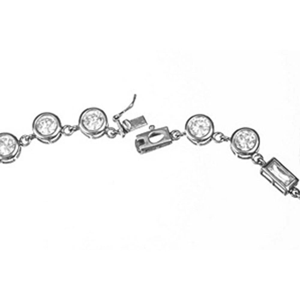 Round and Baguette Bezel Set CZ Eternity - 5