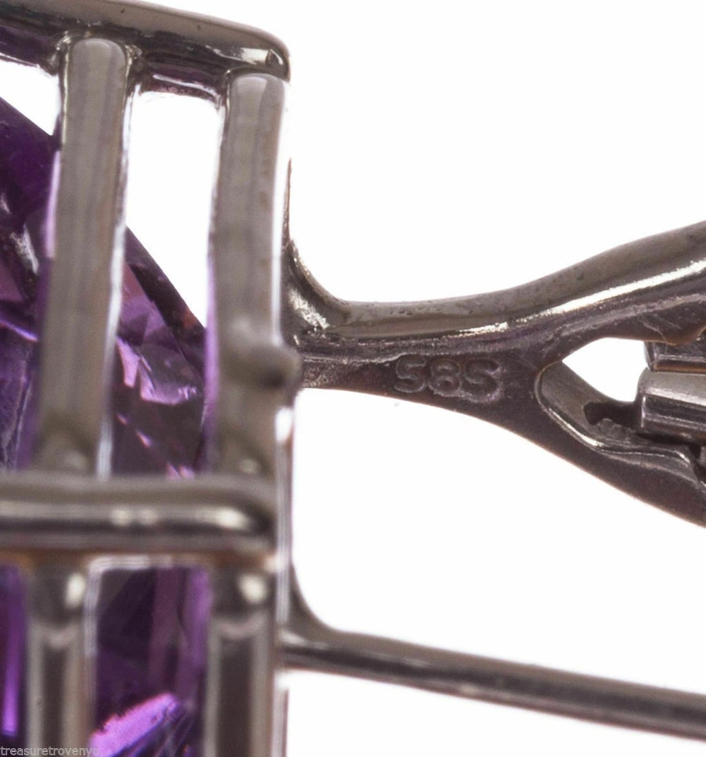 14 kt White Gold Emerald Cut Amethyst Earrings Alberto Juan - 7