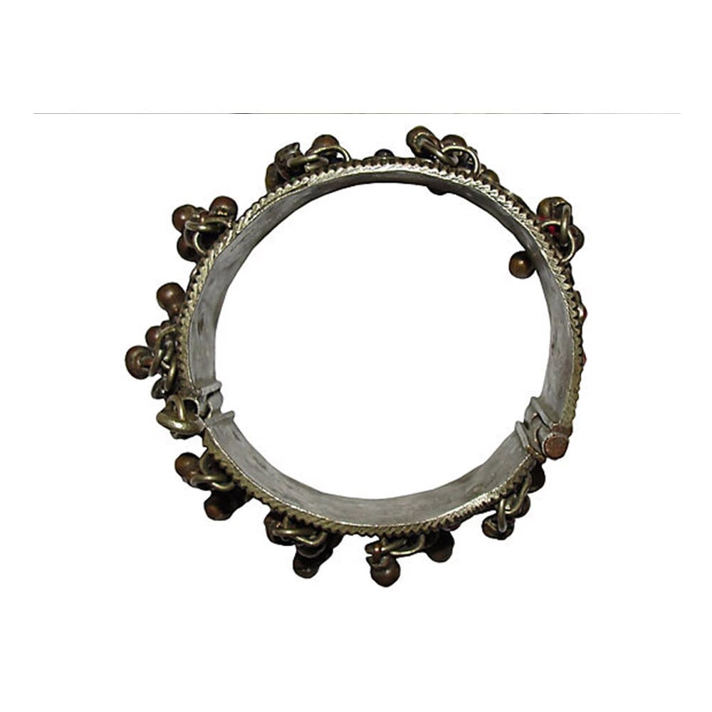 Afghani Hinge Glass Bell Bangle - 3