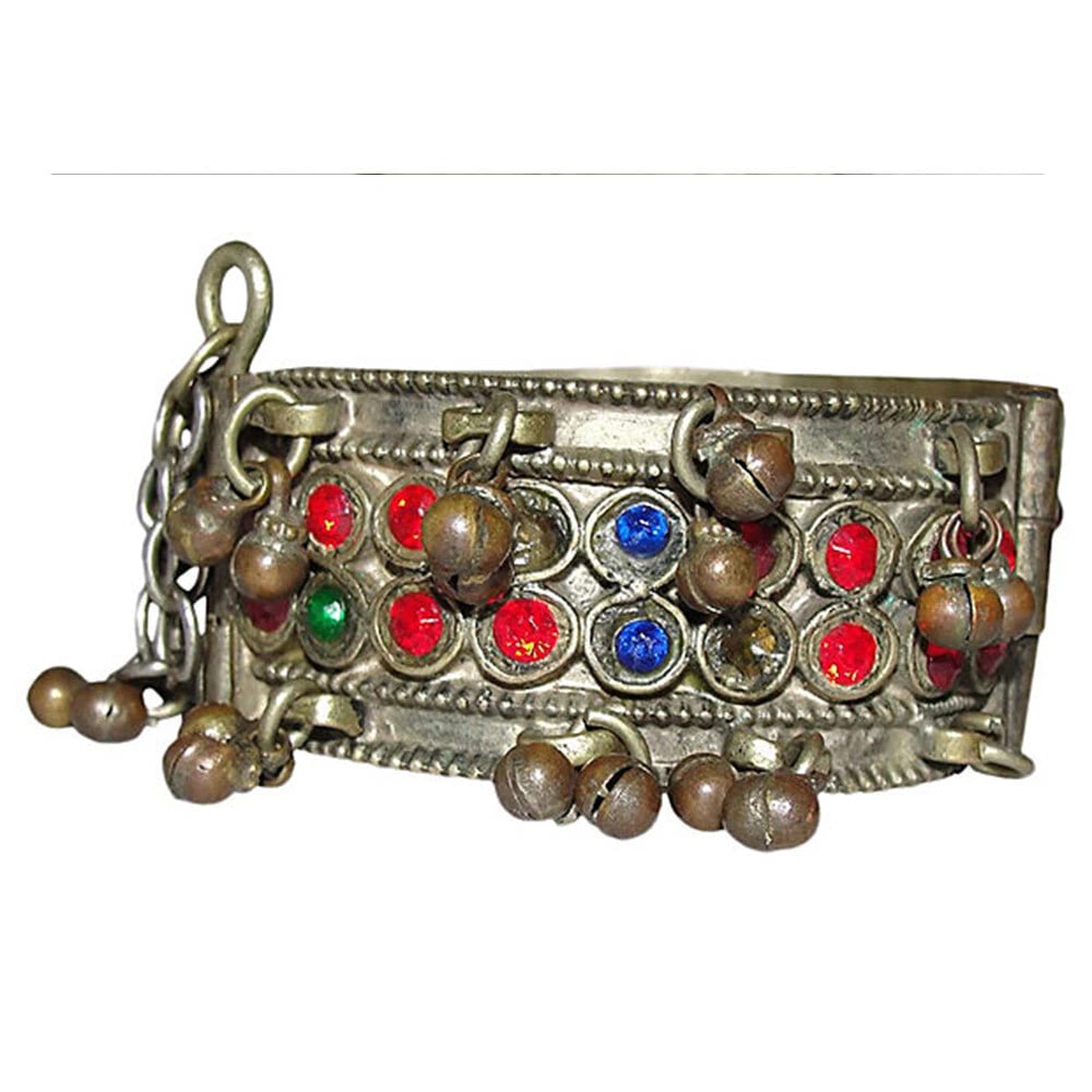 Afghani Hinge Glass Bell Bangle - 6