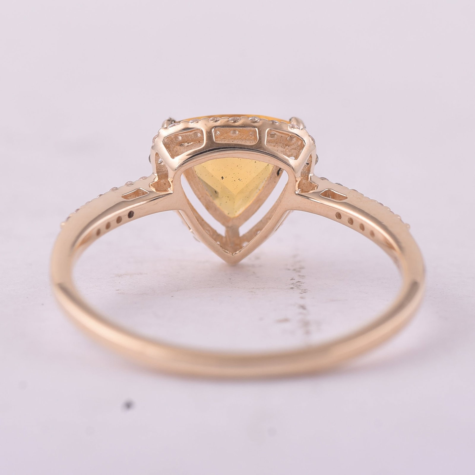 0.77 Ct Trillion Br.Fire Opal 9K Gold Ring - 3