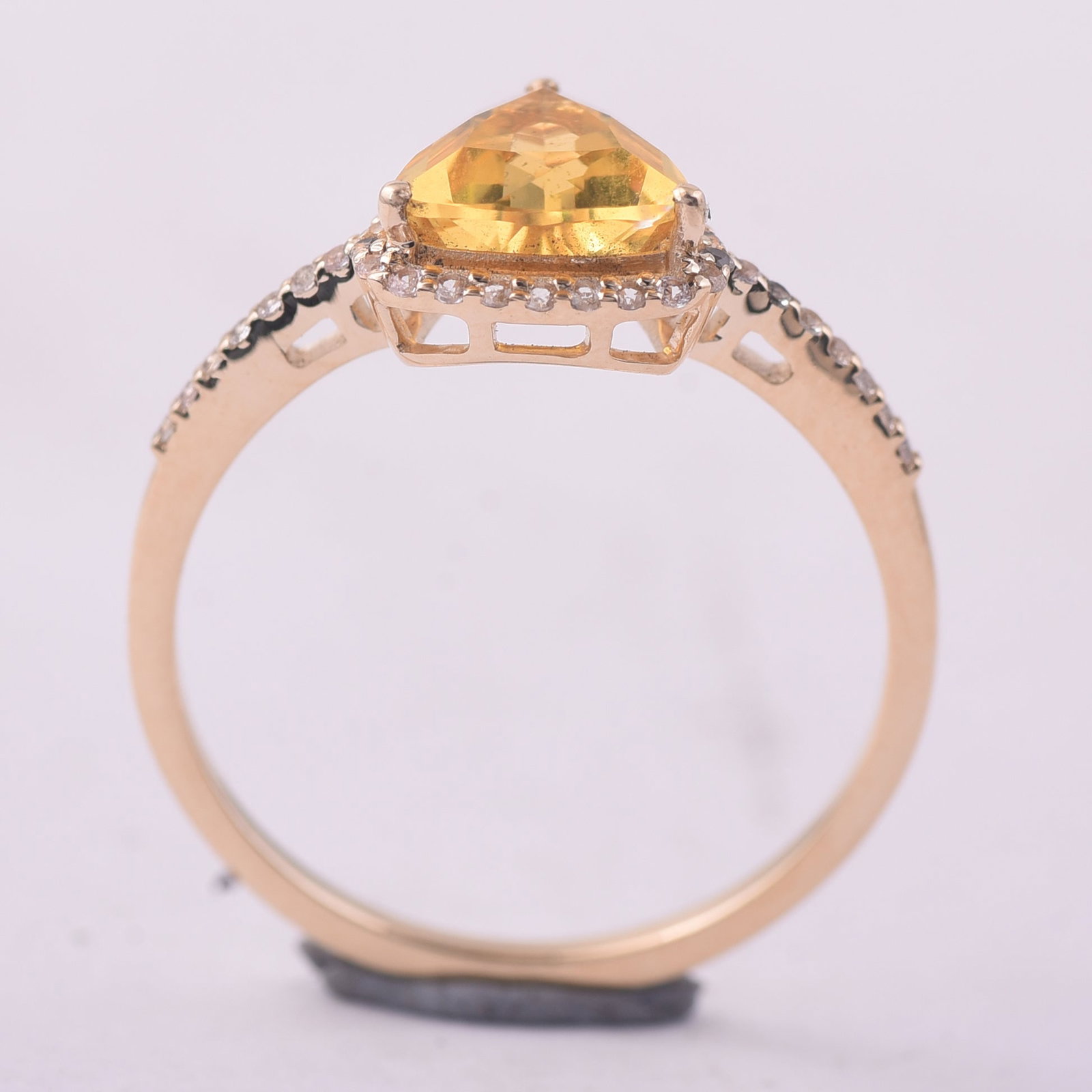 0.77 Ct Trillion Br.Fire Opal 9K Gold Ring - 4