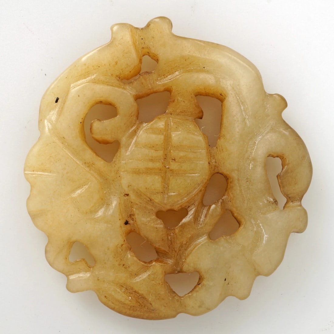 Pair VTG Chinese Carved Medallion Amulets - 3