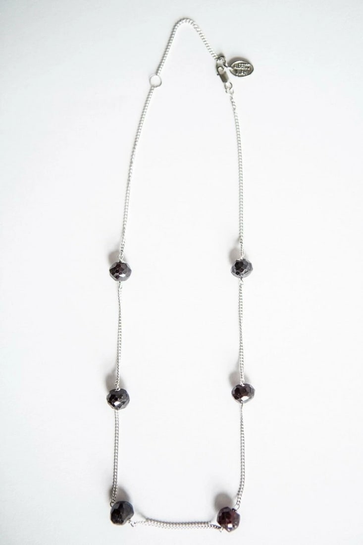 Victorian Rose Cut Garnet Beaded Sterling Silver Necklace: Title:Victorian Rose Cut Garnet Beaded Sterling Silver Necklace Description:Amazing necklace with simple and chic design... Victorian rose cut garnet beads circa 1890's repurposed into this new creati