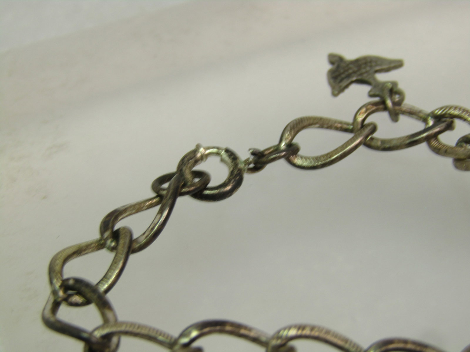 Vintage Sterling Catholic Medals Charm Bracelet, Some Guilloche, 7", Mid-Century - 5